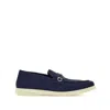 Ferragamo Leather Loafers With Gancini Ornament In Blue
