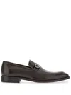 Ferragamo Gancini-plaque Leather Loafers In Brown