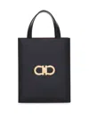 Ferragamo Gancini-plaque Leather Minibag In Black