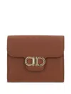 Ferragamo Gancini-plaque Leather Wallet In Brown