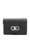 Ferragamo Gancini-plaque Leather Wallet In Black