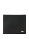 Ferragamo Gancini-plaque Leather Wallet In Black