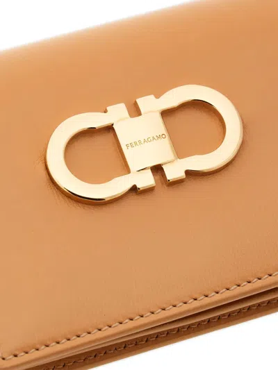 Ferragamo Gancini-plaque Leather Wallet In Brown