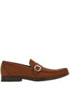 Ferragamo Gancini-plaque Loafers In Brown