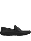 Ferragamo Gancini-plaque Loafers In Black