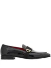 Ferragamo Gancini-plaque Loafers In Black