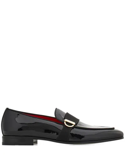 Ferragamo Gancini-plaque Loafers In Black
