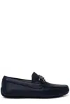 Ferragamo Man Loafers Midnight Blue Size 6.5 Soft Leather In Blue