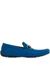 Ferragamo Parigi Suede Loafers In Blue