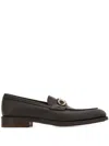 Ferragamo Gancini-plaque Loafers In Brown