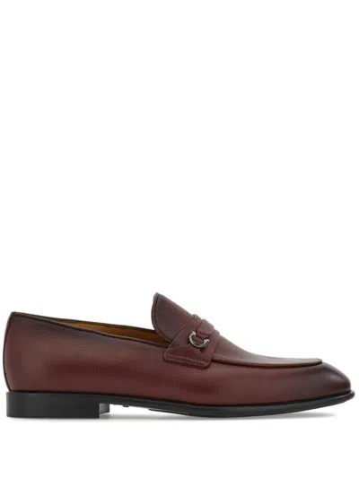 Ferragamo Gancini-plaque Loafers In Brown
