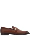 Ferragamo Gancini-plaque Loafers In Brown