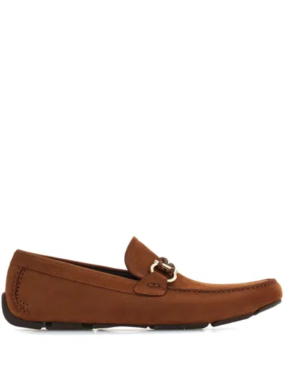 Ferragamo Gancini-plaque Loafers In Midbrown T. Moro