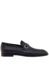 Ferragamo Gancini Ornament Calfskin Mule Loafers In Grey