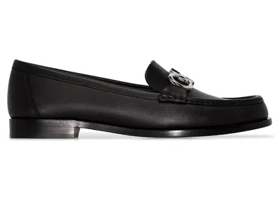 Pre-owned Ferragamo Gancini Plaque Lowheel Loafers (women's) Sneakers In Black