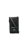 Ferragamo Gancini-plaque Phone Bag In Black