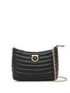 Ferragamo Gancini Zipped Shoulder Bag In Black