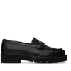 Ferragamo Gancini-plaque Slip-on Calfskin Loafers In Black