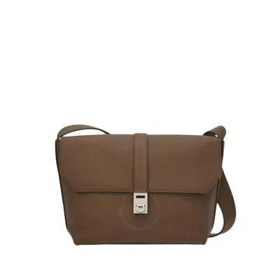 Ferragamo Gancini-plaque Twins Messenger Bag In Brown