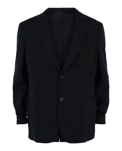 Ferragamo Gancini Pocket Blazer In Blue