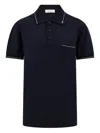 Ferragamo Gancini Pocket Trim Polo Shirt In Black