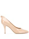 Ferragamo Gancini Pointed-toe Pumps In Neutral