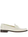Ferragamo Debossed-logo Leather Loafers In White