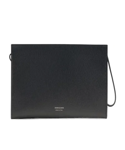 Ferragamo Gancini Pouch In Black