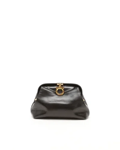 Ferragamo Gancini Pouch In Black