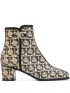 Ferragamo Gancini Print Ankle Boots In Multi