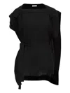 Ferragamo Gancini-print Belted Blouse In Black