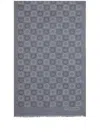 Ferragamo Gancini-print Frayed-hem Scarf In Gray