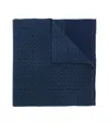 Ferragamo Gancini-print Fringe Scarf In Blue