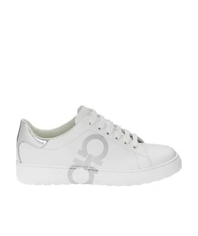 Ferragamo Gancini-print Lace-up Sneakers In 003
