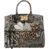 Ferragamo Gancini Print Leather Tote Bag In Multi