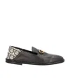 Ferragamo Gancini-print Panel Detail Loafers In Black