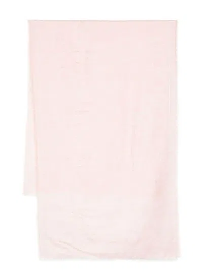 Ferragamo Gancini-print Scarf In Pink