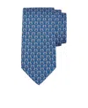 Ferragamo Gancini-print Silk Scarf In Blue