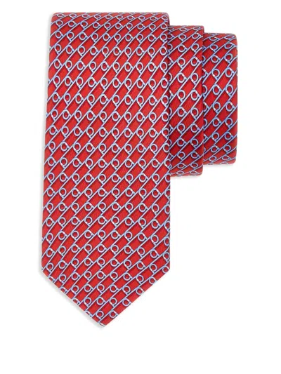 Ferragamo Gancini-print Silk Tie