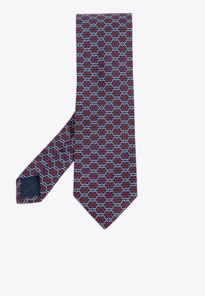 Ferragamo Silk Tie Ties And Bow Ties Multicolor In Purple