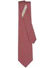 Ferragamo Gancini Print Silk Tie In Rot