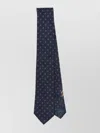 Ferragamo Gancini Print Silk Tie With Standard Width In Black