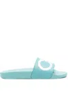 Ferragamo Woman Sandals Turquoise Size 11 Textile Fibers In Blue