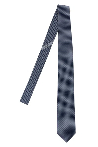 Ferragamo Gancini Print Tie In Blue