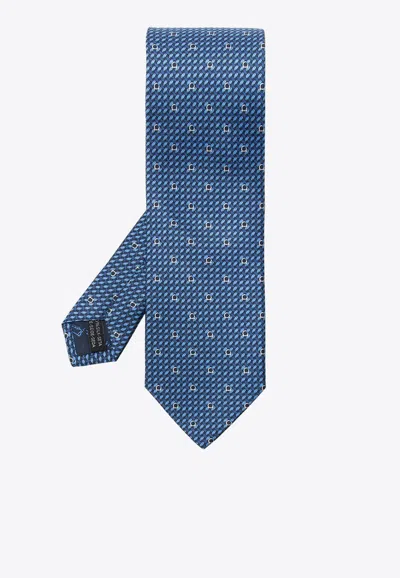 Ferragamo Men's Gancini Silk Tie In Royal,yellow