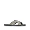 Ferragamo Gancini Printed Pool Slides In Multi