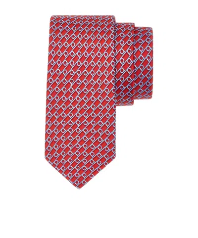 Ferragamo Gancini Printed Tie In Red