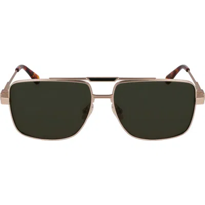 Ferragamo Gancini Prisma 60mm Navigator Sunglasses In Gold