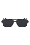 Ferragamo Gancini Prisma 60mm Navigator Sunglasses In Matte Dark Gunmetal