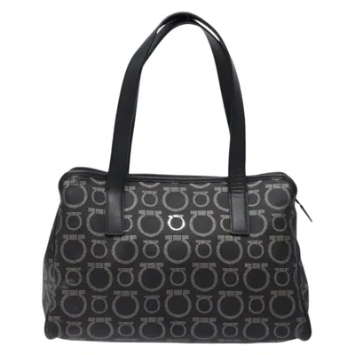 Pre-owned Ferragamo Gancini Pvc Tote Bag () In Black